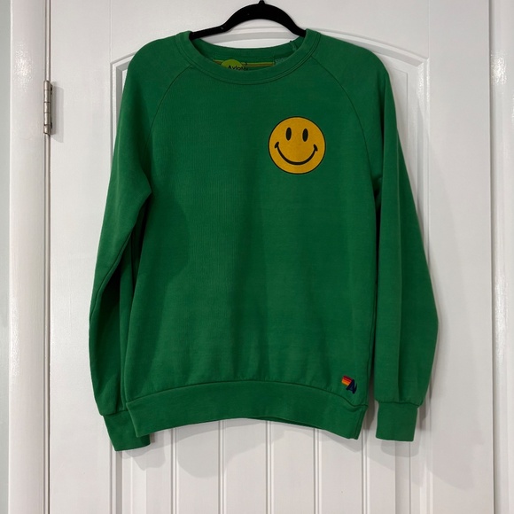 Aviator Nation Smiley Crew Sweatshirt in Kelly Green - Picture 5 of 9